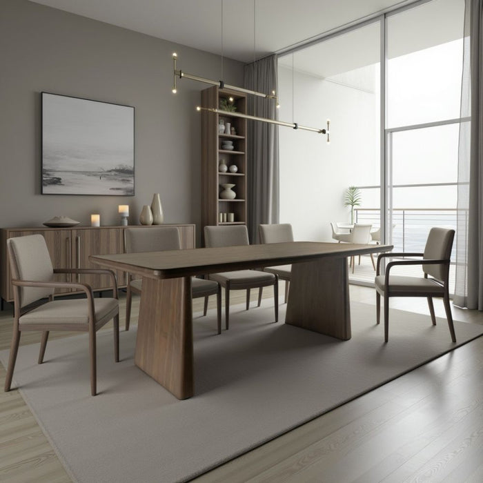 Finnian Dining Table in Dark Walnut